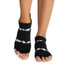 ToeSox Half Toe Low Rise - Grip Socks in Black Tie Dye Stripe