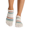 ToeSox Full Toe Low Rise - Grip Socks in Vintage Rainbow