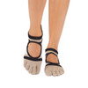Full Toe Bellarina - Grip Socks in Shitake Stripe Full Toe Bellarina - Grip Socks in Shitake Stripe
