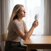 Handheld Portable Fan With Carabiner Support Function USB Type-C Recycled ABS