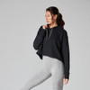 Tavi Noir Semi Cropped Hoodie In Ebony Velvet