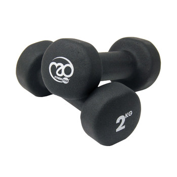 2kg Neoprene Dumbbells - Black (Pair)