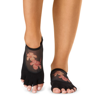 ToeSox Half Toe Luna - Grip Socks In Hibiscus Dreams
