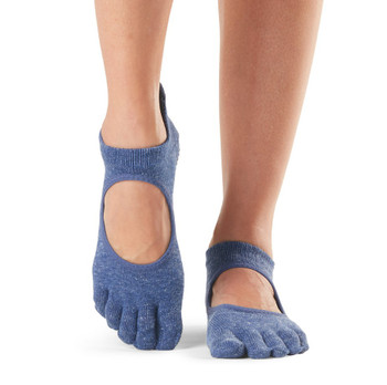 ToeSox Full Toe Bellarina - Grip Socks In Navy Blue