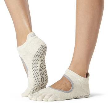 ToeSox Full Toe Bellarina - Grip Socks In Oatmeal