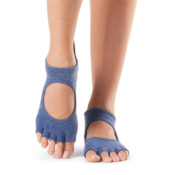 ToeSox Half Toe Bellarina - Grip Socks In Navy Blue