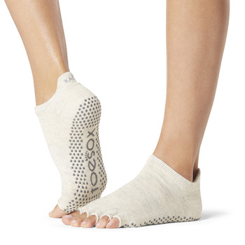 ToeSox Half Toe Low Rise - Grip Socks In Oatmeal