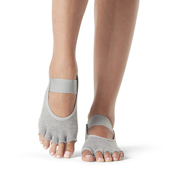 ToeSox Half Toe Mia - Grip Socks In Heather Grey