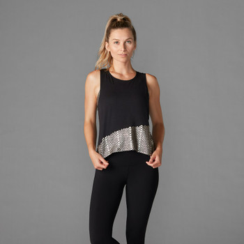 Tavi Apparel High-Low Tank In Ebony Gold Snake