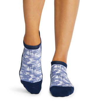 Tavi Savvy - Grip Socks in Navy Tropic Toile