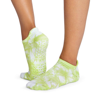 Tavi Savvy - Grip Socks in Lime Tie Dye