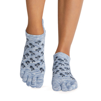 ToeSox Full Toe Low Rise - Grip Socks in Deep Sea