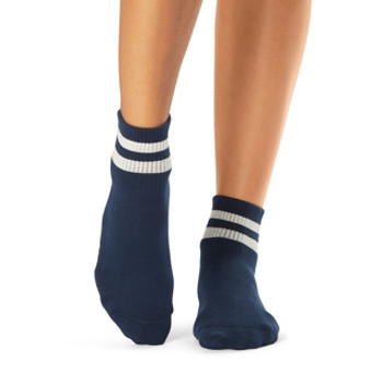 Tavi Aria - Grip Socks in Indigo Stripe