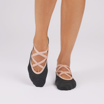 Luanna - Grip Socks in Petal Melange Stripe Luanna - Grip Socks in Petal Melange Stripe