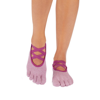 Full Toe Elle - Grip Socks in Wineberry Heather Full Toe Elle - Grip Socks in Wineberry Heather