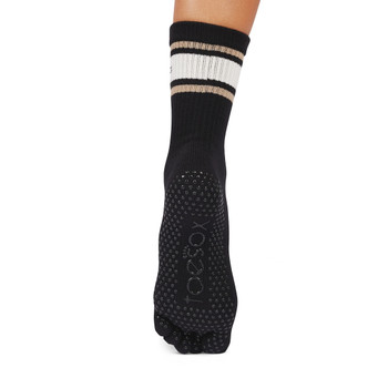 Full Toe Crew - Grip Socks in Oat Stripe Full Toe Crew - Grip Socks in Oat Stripe