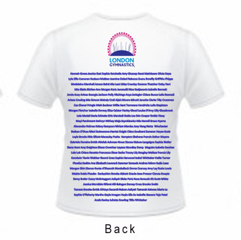 T Shirt London Gymnastics Preparation and Development Grades.