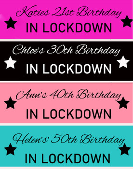 Personalised Name's Age Birthday Banner Lockdown Wall Decoration Party all Ages Personalised Name's Age Birthday Banner Lockdown Wall Decoration Party all Ages