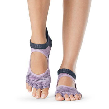 Носки для йоги ToeSox Half Toe Bellarina Grip Charcoal with Lime М