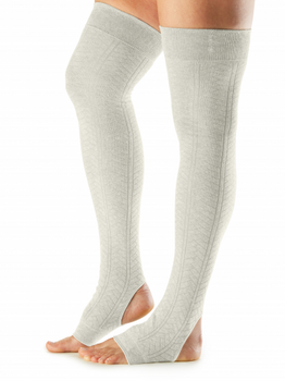ToeSox Dance Socks - Open Heel Leg Warmers In Oatmeal