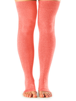 ToeSox Dance Socks - Open Heel Leg Warmers In Tangerine