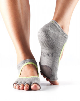 ToeSox Plie Dance Socks - Half Toe In Heather & Lime
