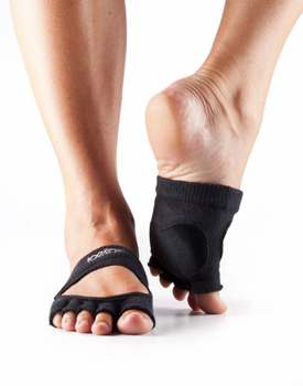 ToeSox Releve Dance Socks - Half Toe In Black