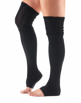 ToeSox Sasha Dance Socks - Thigh High Leg Warmers In Black