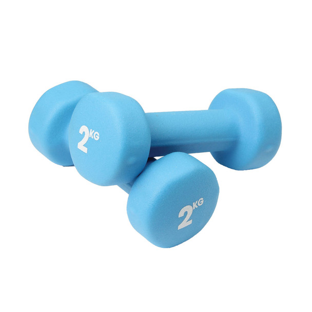 2kg Neoprene Dumbbells - Blue (Pair)