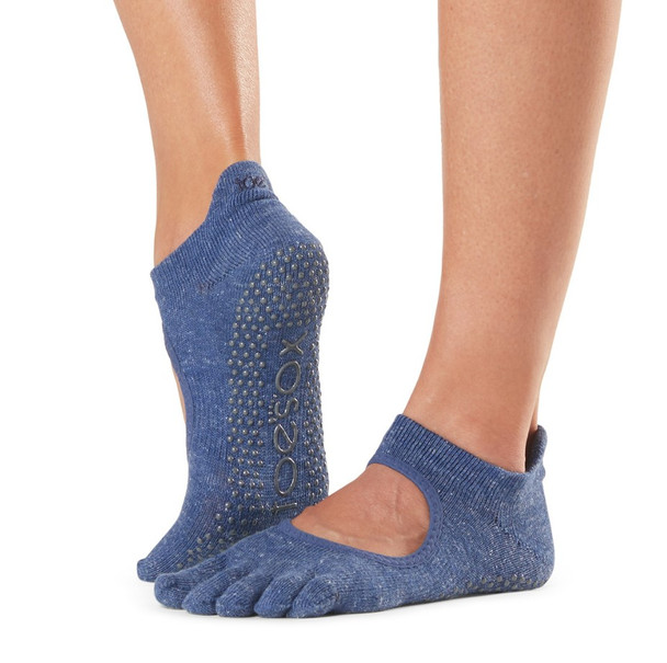ToeSox Full Toe Bellarina - Grip Socks In Navy Blue