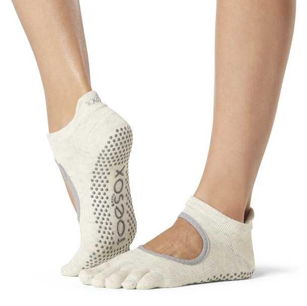 ToeSox Full Toe Bellarina - Grip Socks In Oatmeal