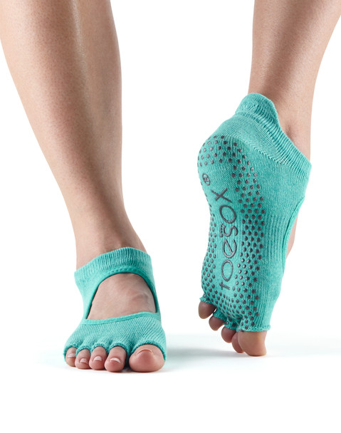 ToeSox Half Toe Bellarina - Grip Socks In Aqua