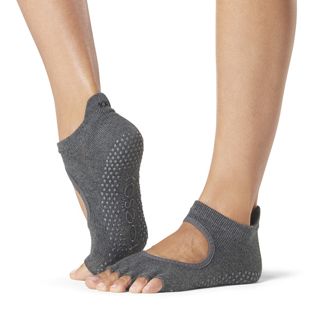 ToeSox Half Toe Bellarina - Grip Socks In Charcoal Grey