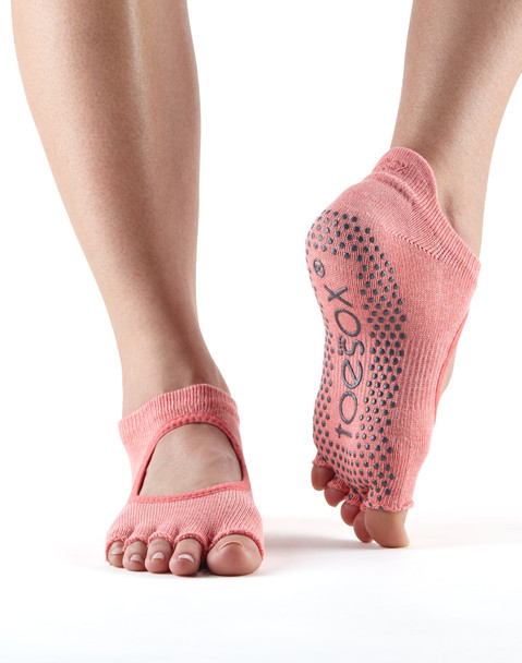 ToeSox Half Toe Bellarina - Grip Socks In Melon