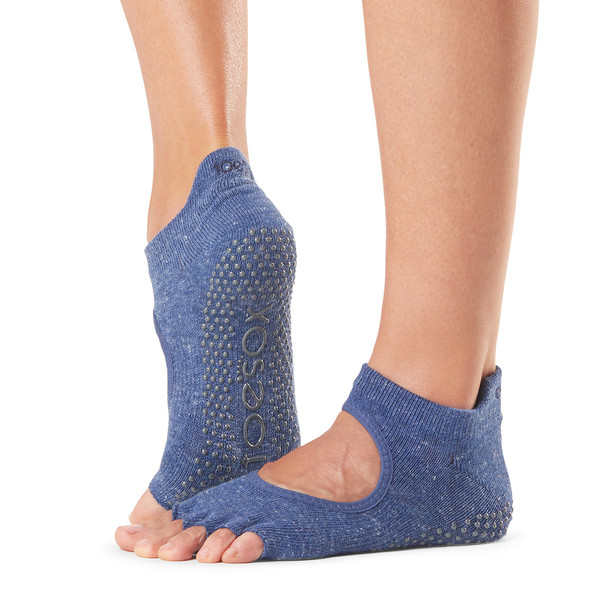 ToeSox Half Toe Bellarina - Grip Socks In Navy Blue