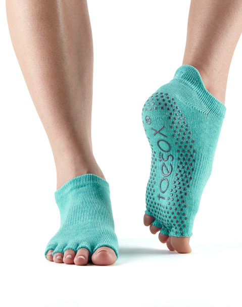 ToeSox Half Toe Low Rise - Grip Socks In Aqua