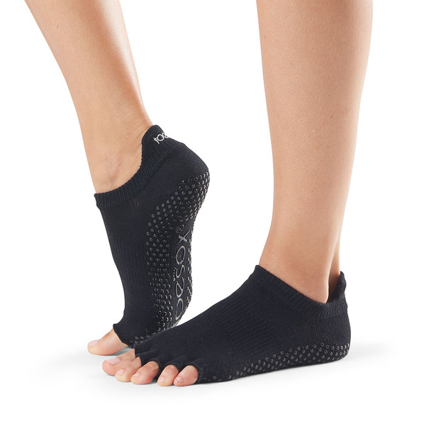 ToeSox Half Toe Low Rise - Grip Socks In Black
