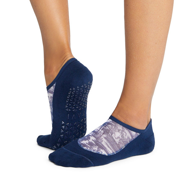 Tavi Maddie - Grip Socks in Navy Tropic Toile