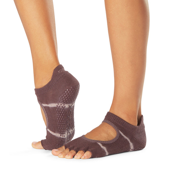 ToeSox Half Toe Bellarina - Grip Socks in Quartz Wave Stripe