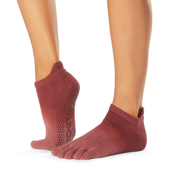 ToeSox Full Toe Low Rise - Grip Socks in Mesa Ombre