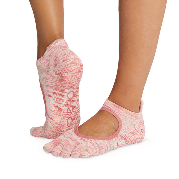 ToeSox Full Toe Bellarina Tec - Grip Socks in Power