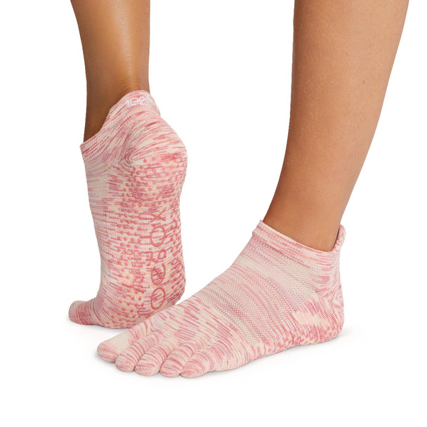 ToeSox Full Toe Low Rise Tec - Grip Socks in Power