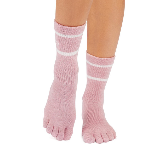 Full Toe Crew - Grip Socks in Camellia Heather Full Toe Crew - Grip Socks in Camellia Heather