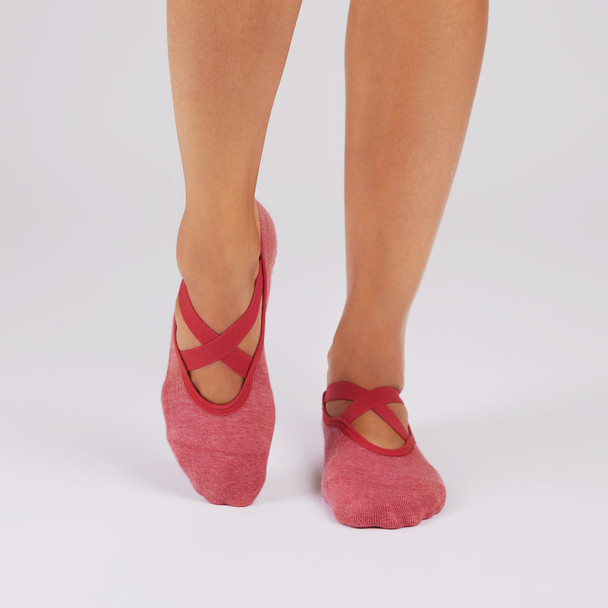 Chloe - Grip Socks in Ruby Heather Chloe - Grip Socks in Ruby Heather