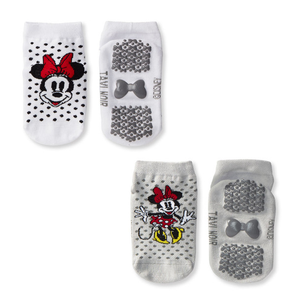 Tavi Noir Tiny Soles Grip Socks - Minnie (Pack Of 2)