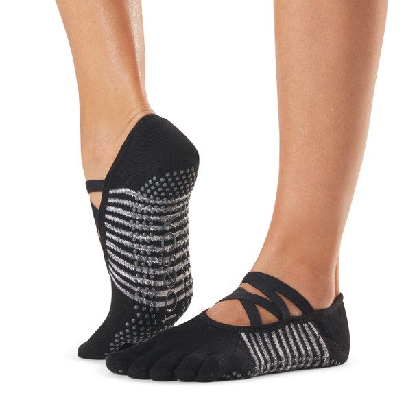 ToeSox Full Toe Elle - Grip Socks In Sombra