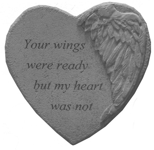 Your Wings...Winged Heart Memorial Stone