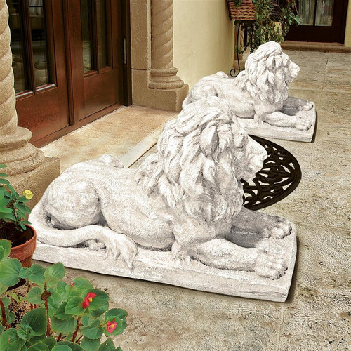 Lyndhurst Manor Lion Sentinel Statues 27"W