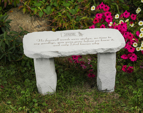 Personalized "No farewell words were spoken..." Medium Memorial Bench