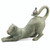 Crouching Cat with Bird Garden Sculpture 15"L